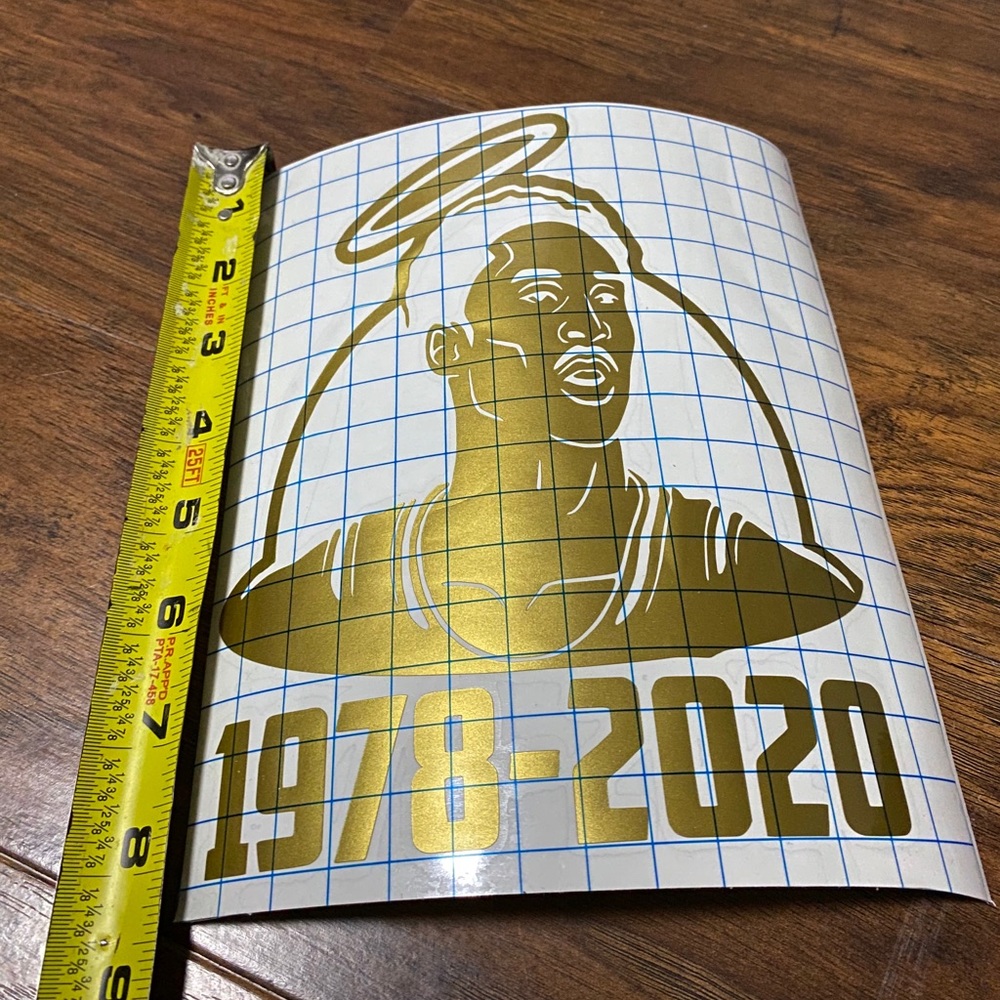 kobe bryant decal sticker size 6x8